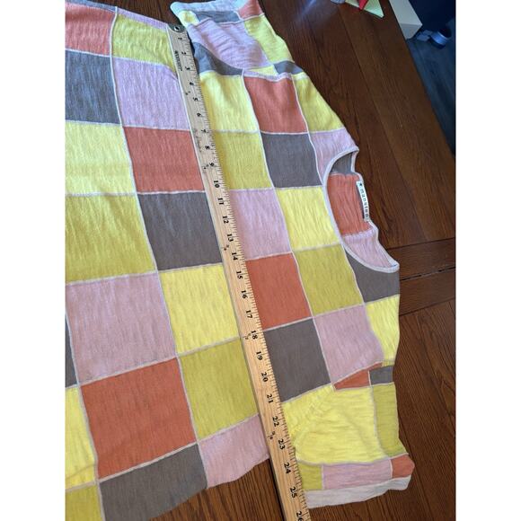 Women’s Mansted Pastel Color Block Blouse Casual Size Large Yellow Pink Brown - Picture 5 of 5